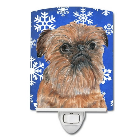 

Caroline s Treasures SC9600CNL Brussels Griffon Winter Snowflakes Ceramic Night Light 6x4x3 multicolor