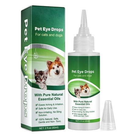 Dog Eye Drops Dog Eye Eye Drops for Dogs Ease Red Eyes Dog Eye Wash for Cleaning Tear Streaks?Removing Eye Stains & Relieving Dryness(60ml)