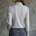 thumbnail image 4 of biudgviw Womens Dress Shirts Formal Fit Long Sleeve Tunic Tops Casual Button Down Collared Satin Blouse for Work Office, 4 of 7