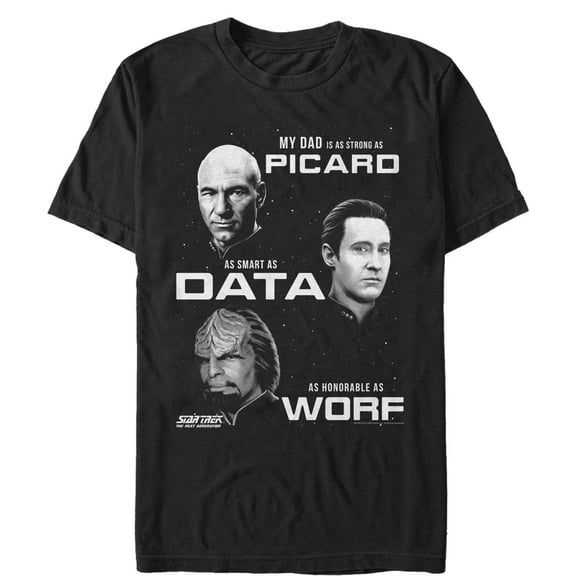 Men's Star Trek: The Next Generation Starfleet Dad Qualities  Graphic Tee Black 2X Large