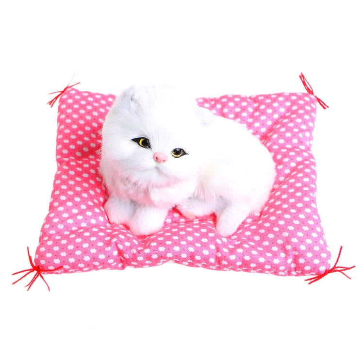 Cute Meowing Plush Sleeping Cat With Sound Press To Meow Miaow Vivid Lifelike Soft Stuffed Cat Cute Meowing Plush Sleeping Cat With Sound Press To Meow Miaow Vivid Lifelike Soft Stuffed Cat