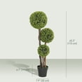 thumbnail image 3 of HOMCOM 4FT Artificial Boxwood Triple Ball Topiary Tree Set of 2, Green, 3 of 9