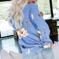 thumbnail image 3 of Dyegold Pullover Sweaters For Women Fall Fashion 2023 Vintage Floral Print Western Tops Shirts Casual Loose Teen Sweatshirts, 3 of 4