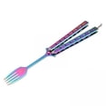 thumbnail image 1 of Utensilio para exteriores,Tenedor plegable Tenedor de mariposa Tenedor de camping,Tenedor de entrenamiento de mariposa Utensilios de acero inoxidable,Tenedor de entrenamiento plegable Tenedor, 1 of 9