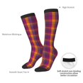 thumbnail image 4 of Fotbe Orange and Purple Plaid Calcetas Divertidas Estampadas para Hombre y Mujer, Calcetas de Algodón hasta la Rodilla para Caminar, Correr, Enfermería y Embarazo, 4 of 6