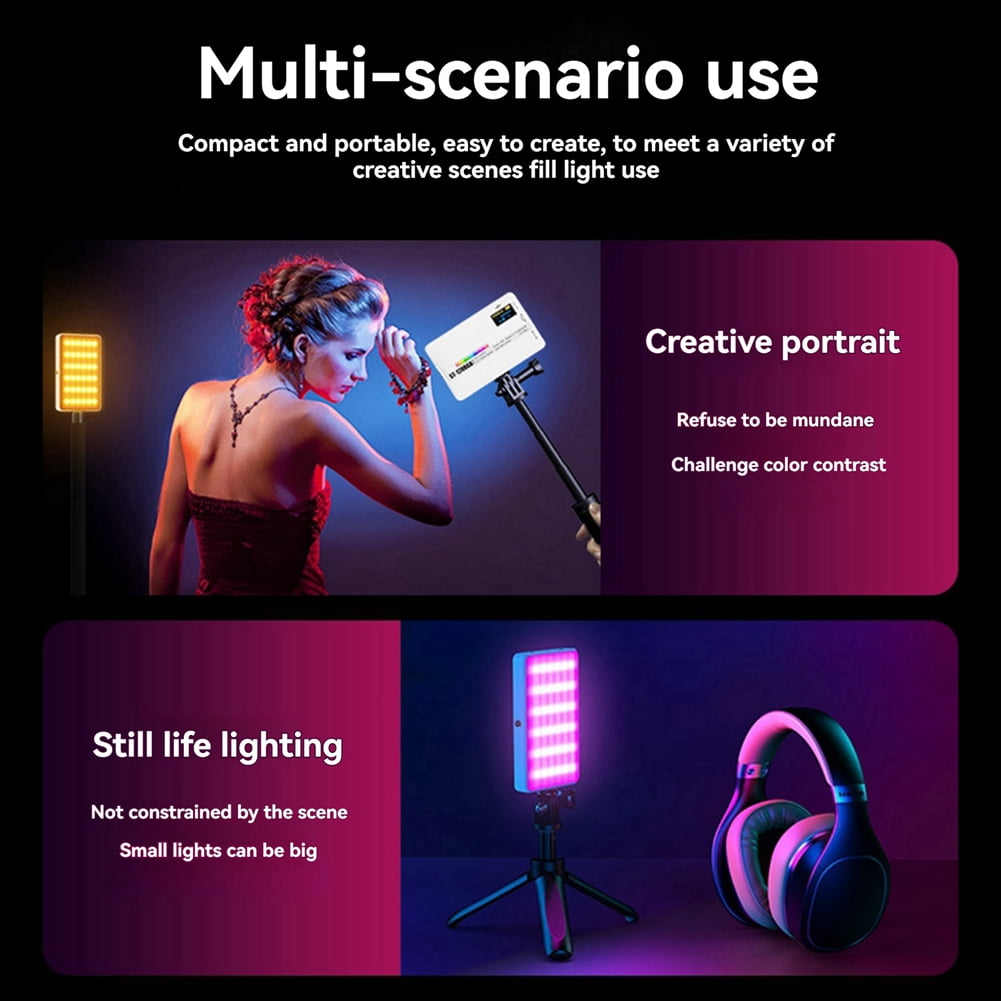 Bi-Color LED Selfie Light with Clip 3000mAh Rechargeable Battery Ideal for Video Conferences, Vlogs, and Laptop Use,1 x Bi-Color LED Selfie Light Kit,White