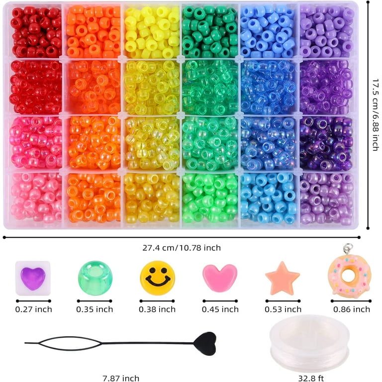 RABBITH 1680Pcs/Box Beads Kit for Jewelry Making Supplies Spacers ABS Beads  Colorful Pearl Beads for Necklaces Making Repair