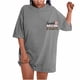 thumbnail image 2 of Fiudx Ropa de Mujer Camiseta de Manga Corta con Cuello Redondo y Estampado Informal con Estampado Frontal y Trasero de Béisbol para Mujer, 2 of 7