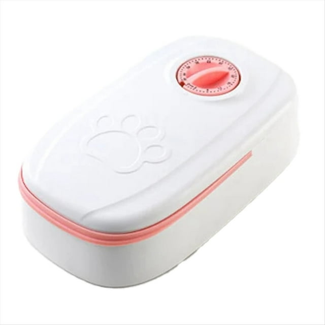 Alimentador Automático con Temporizador para Mascotas, Dispensador Alimentos Secos para Perros, Alimentador Alimentos para Mascotas con Temporizador para Gatos y Perros, Rosa