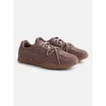 thumbnail image 2 of No Boundaries Women's Faux Suede Double Lace Sneakers, 2 of 5