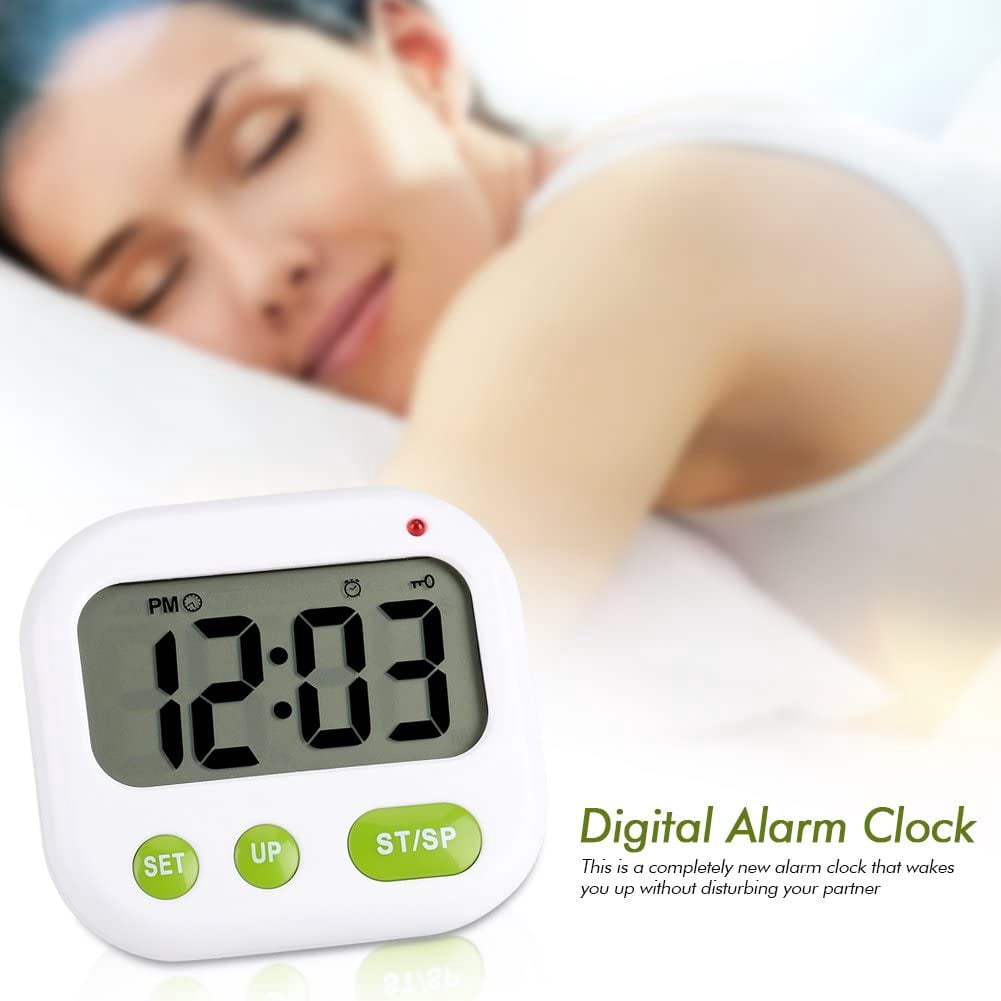 Alarm Clock Vibration Clock Battery Operated Digital LED Alarm Modern Portable Timer Clock with Backlight Suitable for Travel, Bedroom, Office