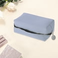 thumbnail image 3 of Unique Bargains 1 Pc Waffle Plaid Pattern Makeup Bag for Travel Light Blue Polyester, 3 of 6