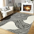 thumbnail image 2 of Hasoo Rug Black and White 5' x 7' Rectangle Abstract Comfort Perfect for Living Room Bed Room Dining Room Office, 2 of 6