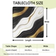 thumbnail image 2 of Black Marble Gold Wave Pattern Square Fitted Tablecloth with Elastic Edge,Square Table Cover,Washable Elastic Table Cover for Home Kitchen Party Decor 34"x34", 2 of 6