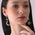 thumbnail image 2 of SOHI Blue Gold-Plated Star Shaped Drop Earrings, 2 of 5