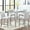 Beige+Silver Gray, variant on Square Counter Height Table with Crystal Decor / Ideal for Family Dining in Limited Spaces