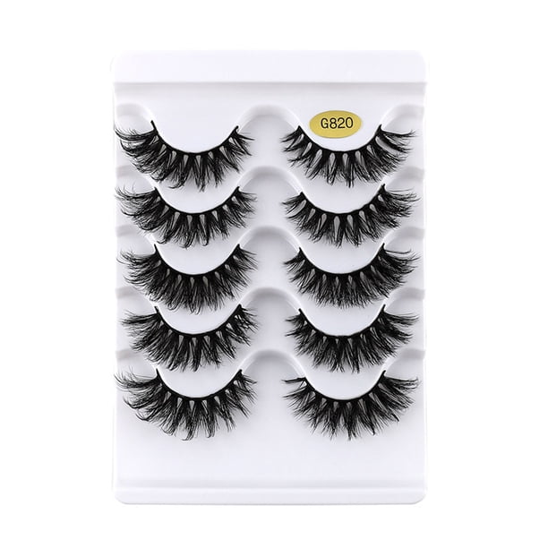 unbranded 5 Pares De Pestañas Postizas Negras Naturales Para Maquillaje Fiesta Extensión