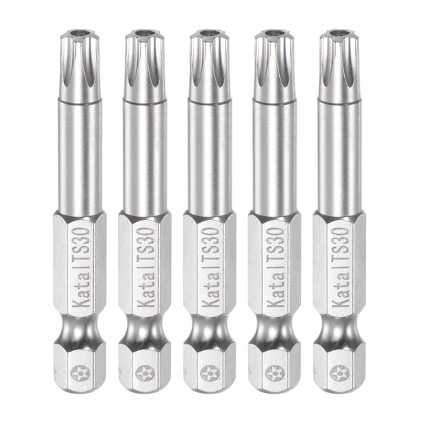 5uds T30 Estrella 5 Puntos Puntas de Destornillador 1/4" Hexagonal Vástago 2" Longitud Magnético Seguridad Torx Cabeza Tornillo Destornillador Eléctrica Herramienta