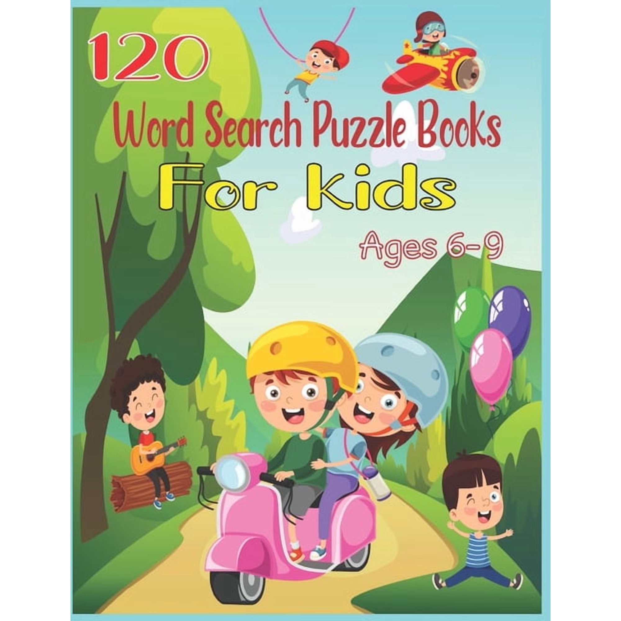 120 Word Search Puzzle Books For Kids Ages 6-9: Increase Spelling, Vocabulary, and Memory Storage For Kids! (Paperback)(Large Print)
