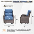 thumbnail image 2 of Planntonneo Outdoor Wicker Swivel Rocker Patio Chairs with 6 inch Thick Cushions, Patio Swivel Glider Chairs Set of 2 for Porch Balcony Deck, Brown/Blue, 2 of 9