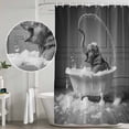 thumbnail image 4 of Elephant Shower Curtain, Waterproof Shower Curtains for Bathroom, Funny Animal Bathtub Abstract Art Grey Washable Fabric Bathtub Curtain Set Bath Decor with 12 Hooks 48"x72", 4 of 6