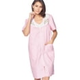 thumbnail image 5 of Casual Nights Women's Zipper Front House Dress Short Sleeves Embroidered Seersucker Housecoat Duster Lounger, 5 of 5