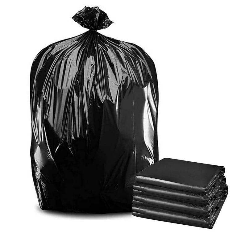 65 Gallon Trash Bags for Toter, (w/Ties) Extra Large Black Garbage Bags,  50W x 60H - 32 Count