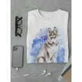 thumbnail image 3 of Snow Background Husky T-Shirt Men -Image by Shutterstock, Male Large, 3 of 4