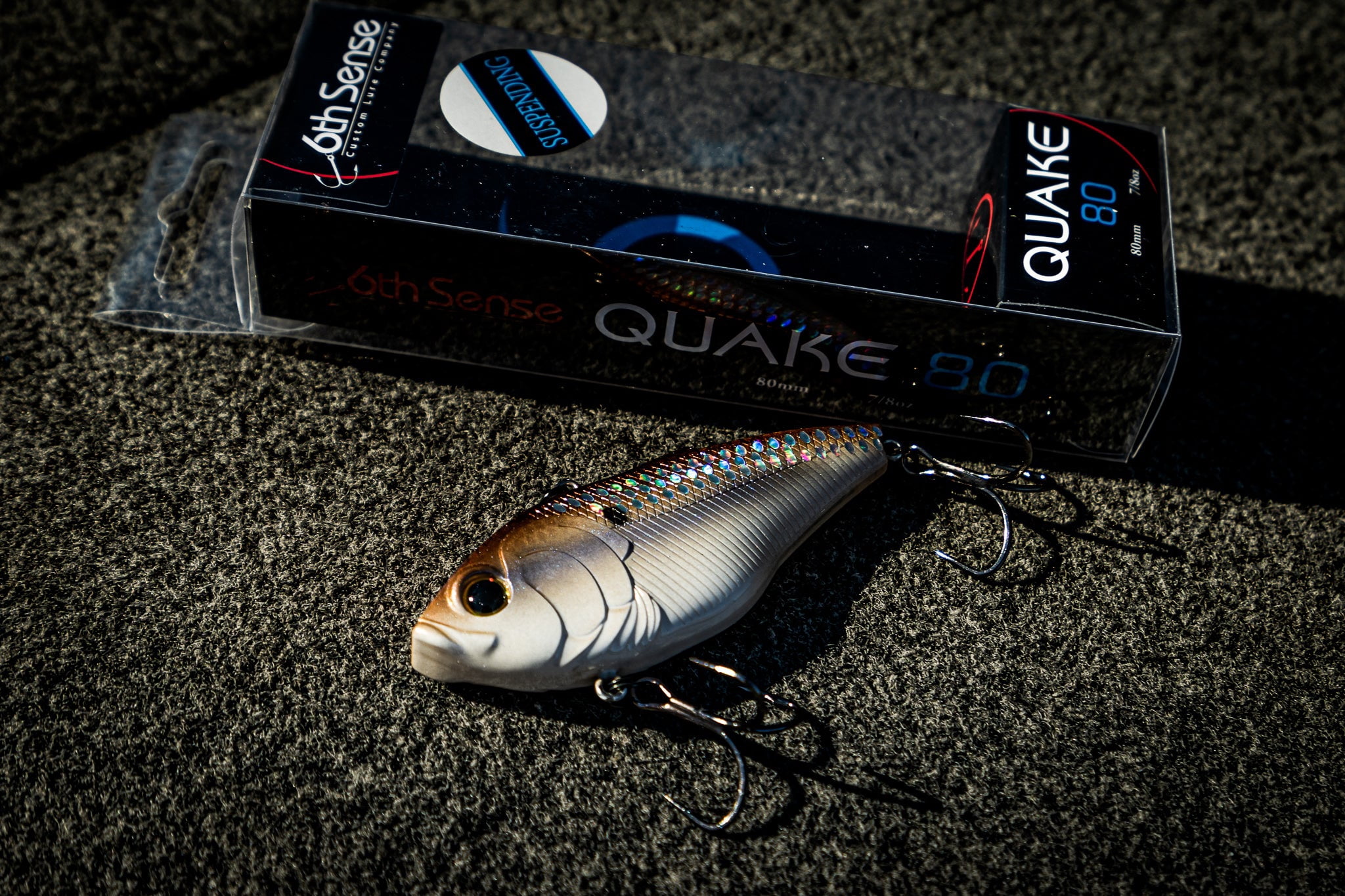 (3 pack) 6th Sense – Quake Series Lipless Crankbait Bass Fishing Lure, Dual Flat-Back Design