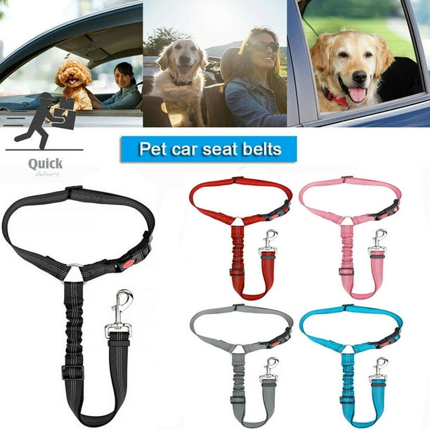 Dog Cat Safety Seat Belt Strap, Car Headrest Restraint Adjustable Nylon