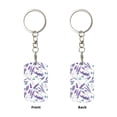 thumbnail image 2 of Wukai Lavender Flowers Print Rectangular Metal Keychain: Sleek and Durable Key Ring for Securely Holding Keys Perfect for Everyday Use, 2 of 5