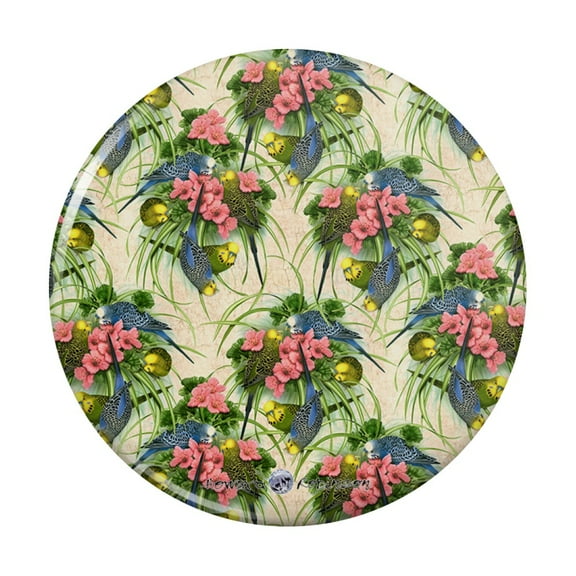 Budgie Budgerigar Parakeet Bird Pattern Pinback Button Pin