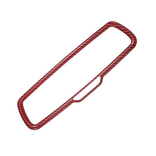 Cubierta de Espejo Retrovisor Interior ABS Unique Bargains Patrón de Fibra de Carbono Rojo 27x8,5 cm