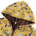 thumbnail image 4 of Wutalume Womens Winter Warm Outwear Floral Print Hooded Pockets Vintage Oversize Coats, Comfortable and Fashionable Long Sleeve Jacket for Cold Days,Yellow M, 4 of 5