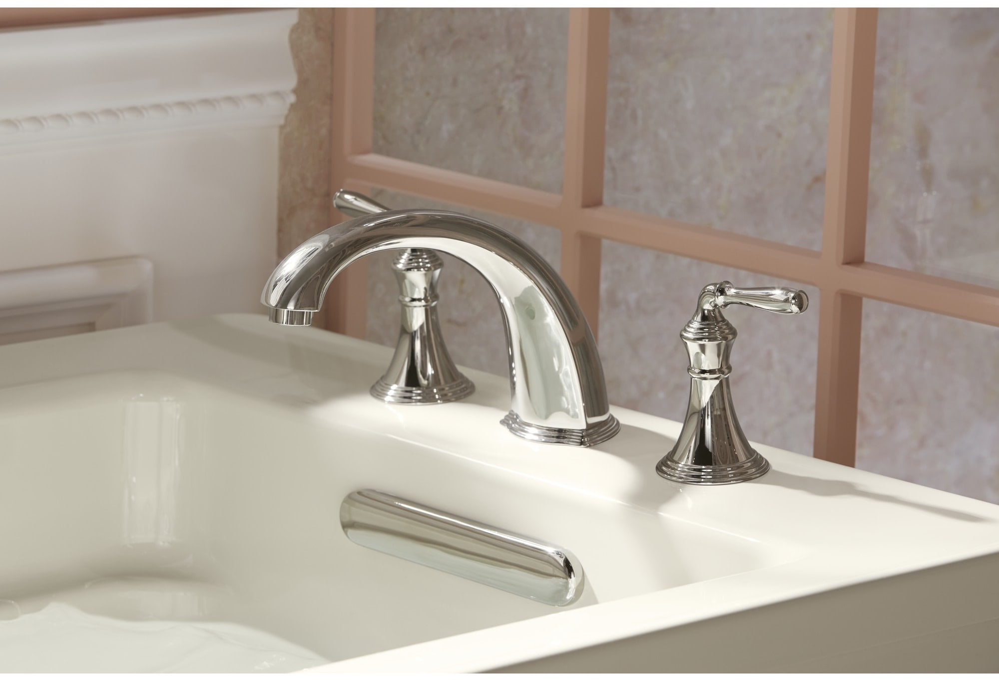 Kohler K-T398-4 Devonshire Non-Diverter Deck Mounted Roman Tub Filler Trim - Brass