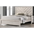 thumbnail image 2 of King Size Bed With Rustic Beige Gray Finish And Geometric Headboard, Wood & Pattern, Solid Bedroom Furniture For A Contemporary Look, 2 of 2