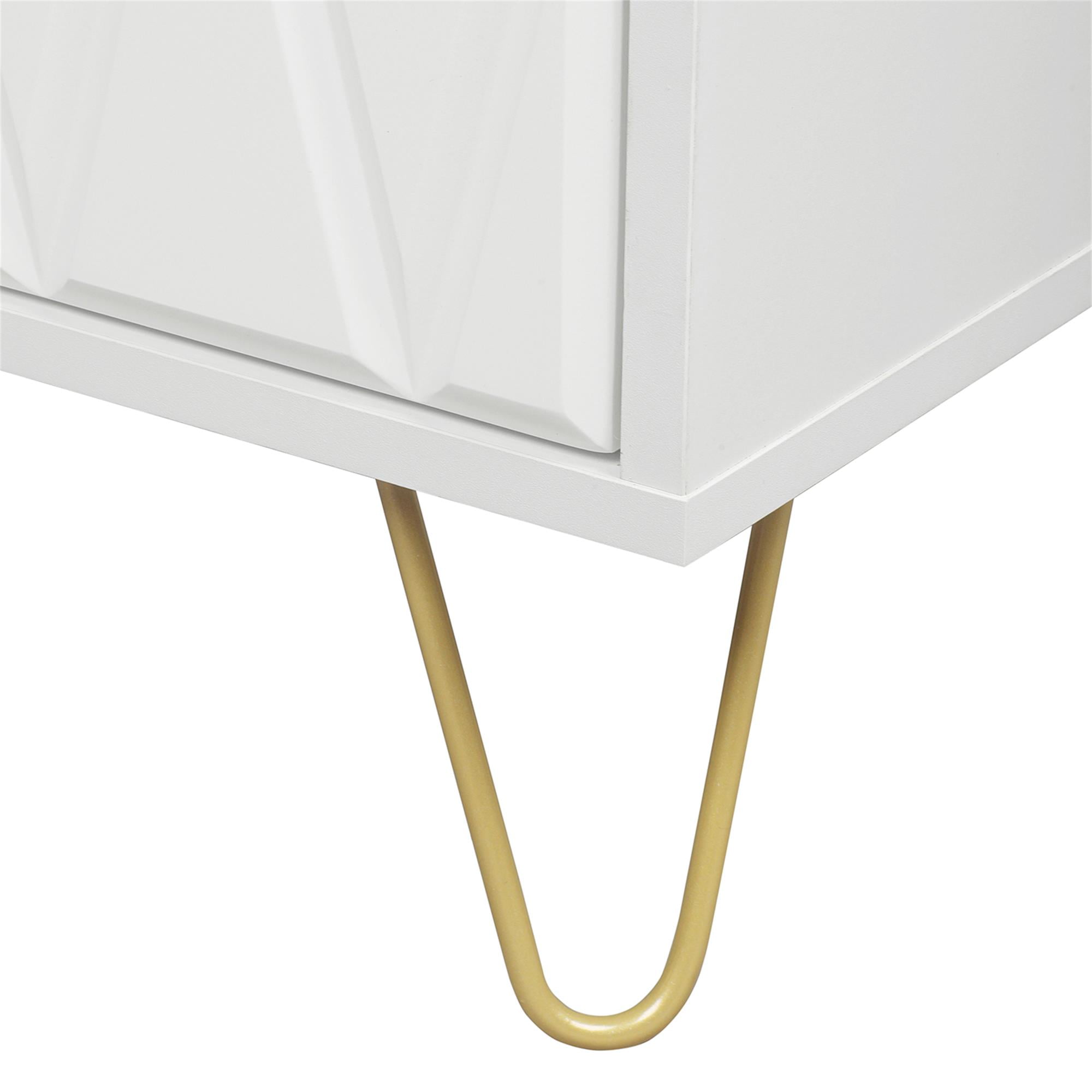 Finihen 21" Tall Nightstand with 2 Drawers, End Table Dual Night Stand with Metal Legs for Bedroom Living Room, White Finihen 21" Tall Nightstand with 2 Drawers, End Table Dual Night Stand with Metal Legs for Bedroom Living Room, White