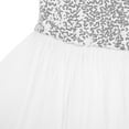 thumbnail image 5 of Aiihoo Kids Girls Sequin Ballet Dance Dress Tutu Skirted Leotard Ballerina Gymnastics Dancewear White 7-8, 5 of 7