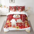 thumbnail image 2 of 7 Piece Bed in a Bag Queen Size Comforter Set for Kids Christmas Bedding Set,Merry Christmas Reversible Bed Set,Snowman Comforter with Sheet Set,All Season, 2 of 5