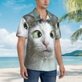thumbnail image 5 of Fotbe Funny Cat Hawaiian Shirt For Men Unisex Summer Beach Casual Short Sleeve Cotton Linen Button Down Shirts-Medium, 5 of 9