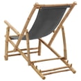 thumbnail image 5 of vidaXL Deck Chair Bamboo and Canvas Dark Grey, 5 of 5