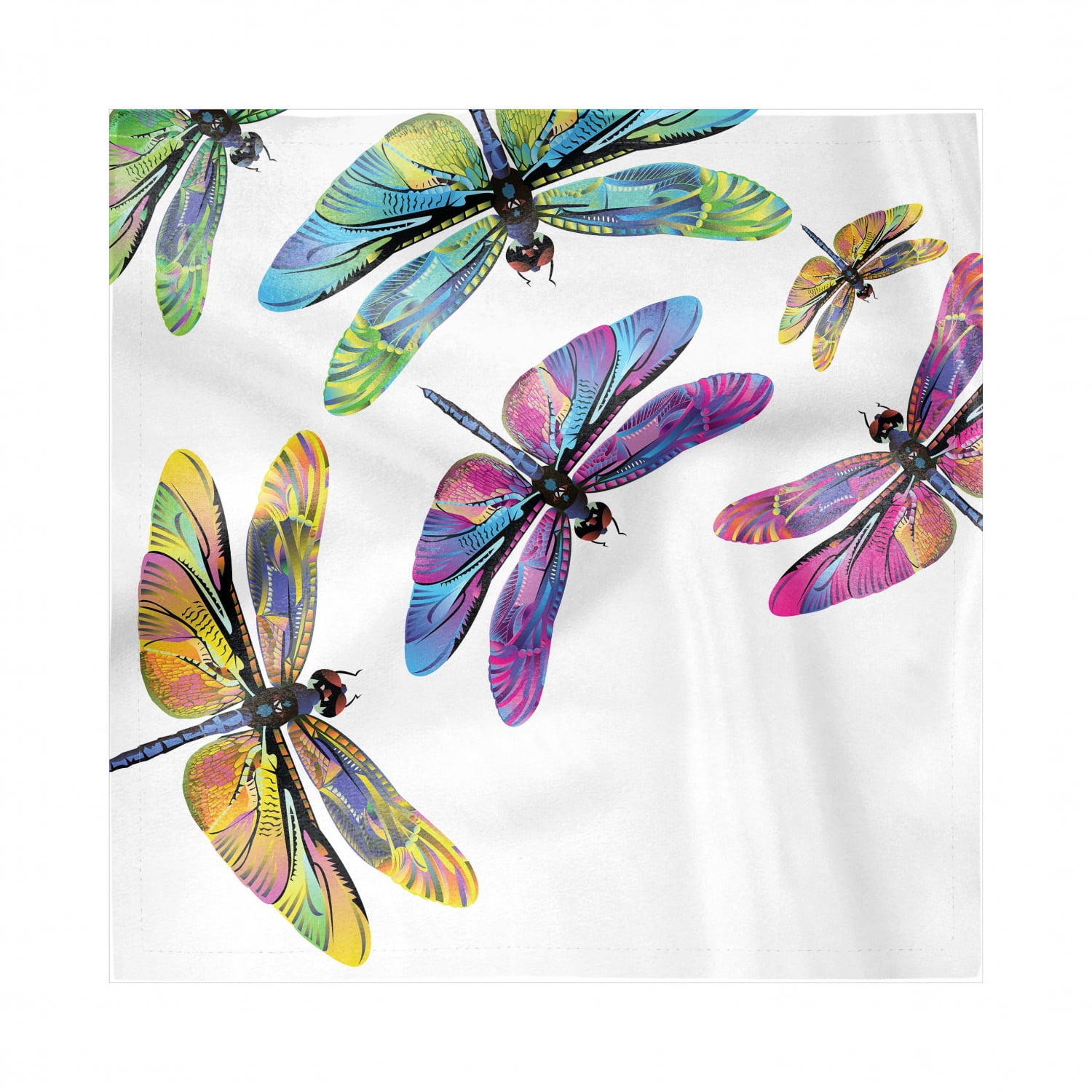 Washable Fabric Placemats for Dining Room Kitchen Table Decor Multicolor Ambesonne Dragonfly Place Mats Set of 4 Sixties Inspired Colorful Wings Spring Woodland Animals Pattern Wildlife Elements
