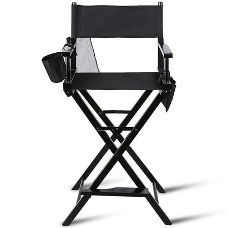 Gymax Foldable Professional Artist Directors Chair Wood Light