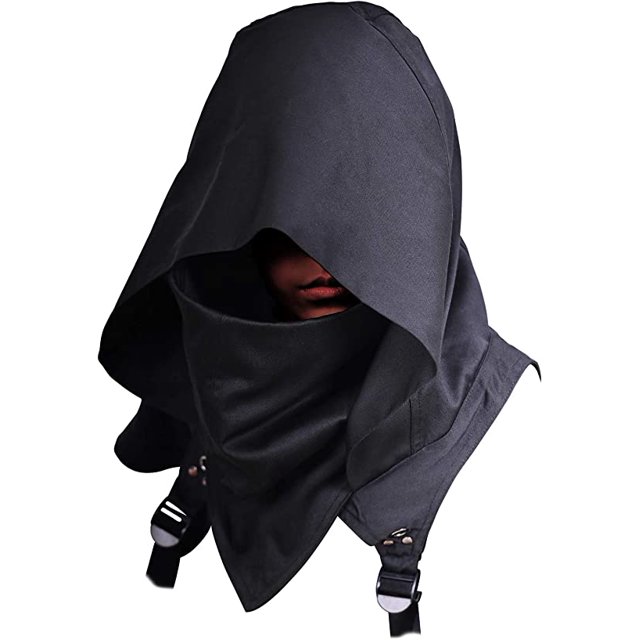Cyberpunk Rogue Cowl Hood Bufanda, Calentador de cuello de invierno Disfraz Capucha Sombrero para Halloween Cosplay y uso diario JAMW Sencillez