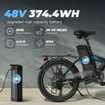 thumbnail image 2 of VARUN Electric Bike, Peak 750W Foldable Ebike with 20" Tires, 48V 374.4Wh Removable Battery, Electric Bicycle for Adults 40 Miles, 20MPH Speed, 2 of 7