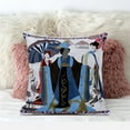 thumbnail image 3 of Three Women Indoor/Outdoor Pillow in White Blue Brown 18x18, 3 of 5