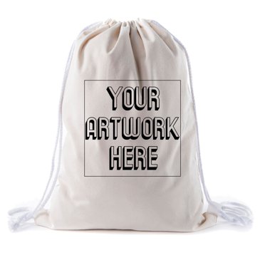 Personalized Cotton Drawstring Backpacks, Your logo here Custom Cinch Sacks