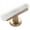 Champagne Bronze / White Marble, variant on Belwith Keeler B077041 Firenze 2-1/2" Modern "T" Bar Italian Marble Glam Cabinet Knob /