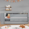 thumbnail image 3 of Multi-Functional Twin Daybed with Drawers and Trundle, Headboard Storage and Tables, USB Charging Station, Gray, 3 of 5