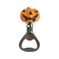 thumbnail image 1 of Tapón para botellas de vino de metal y resina con diseño de calabazas con sombrero para decorar en Halloween y sellar botellas. Tapón para botellas de vino con calabazas de Halloween., 1 of 4